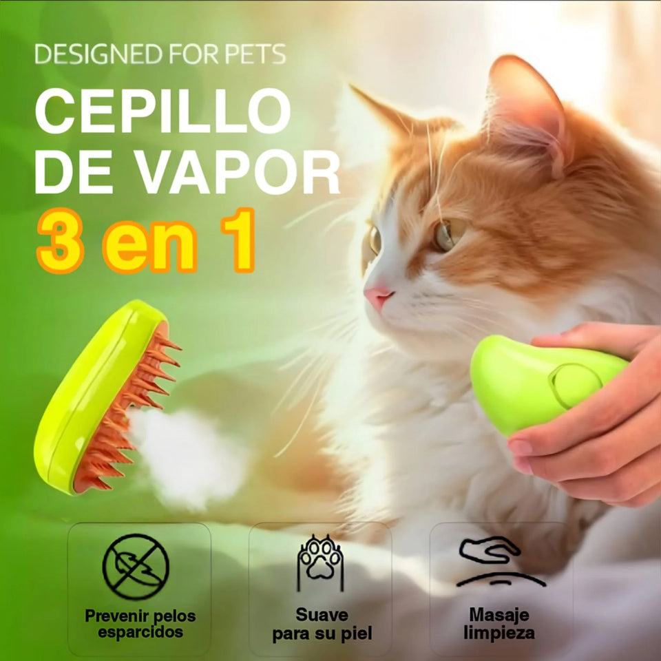 CEPILLO DE MASCOTAS A VAPOR 3 EN 1